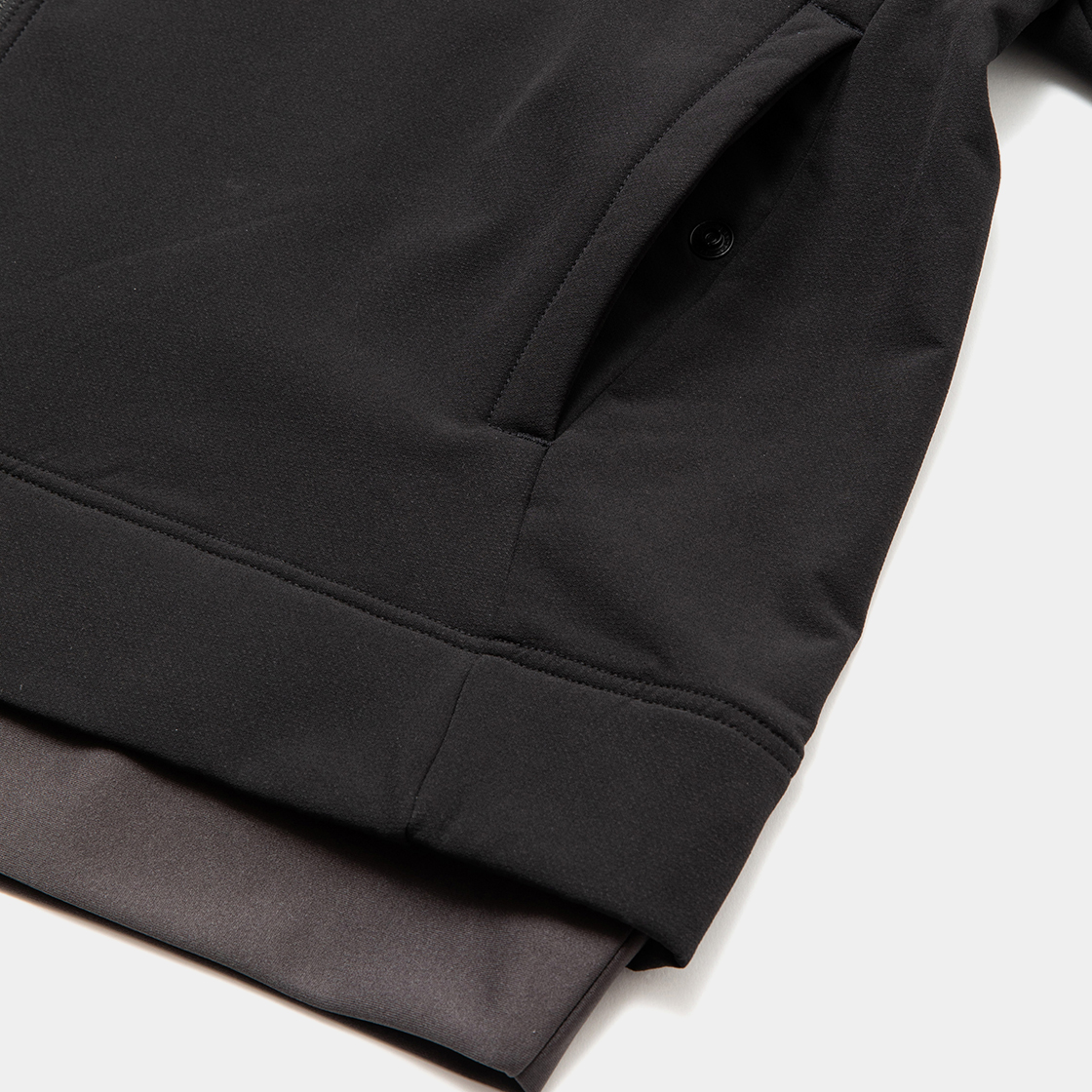 Brushed Lining Jog Hoodie / Off Black