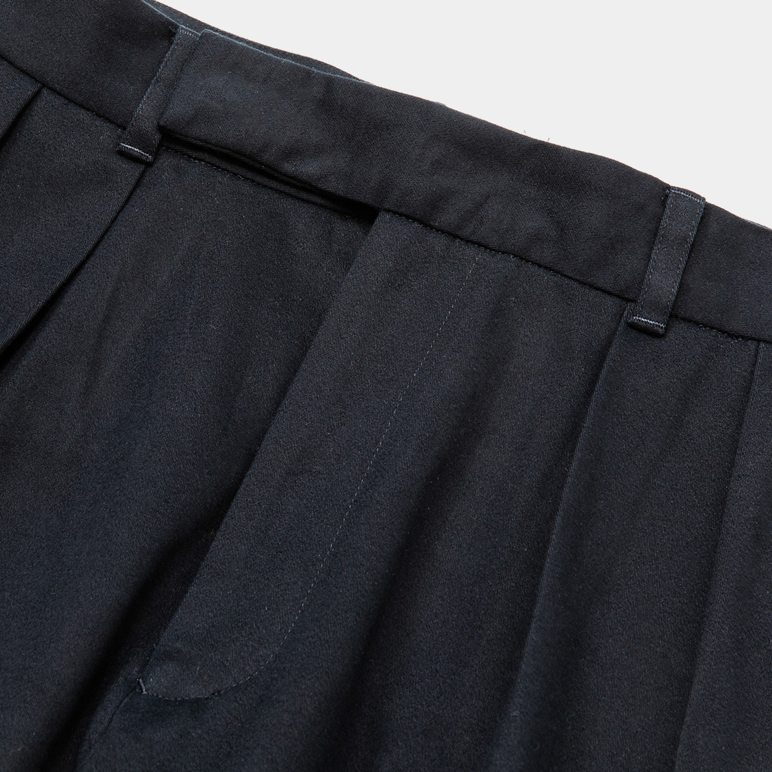 Satin Flannel Blur Trouser / Navy
