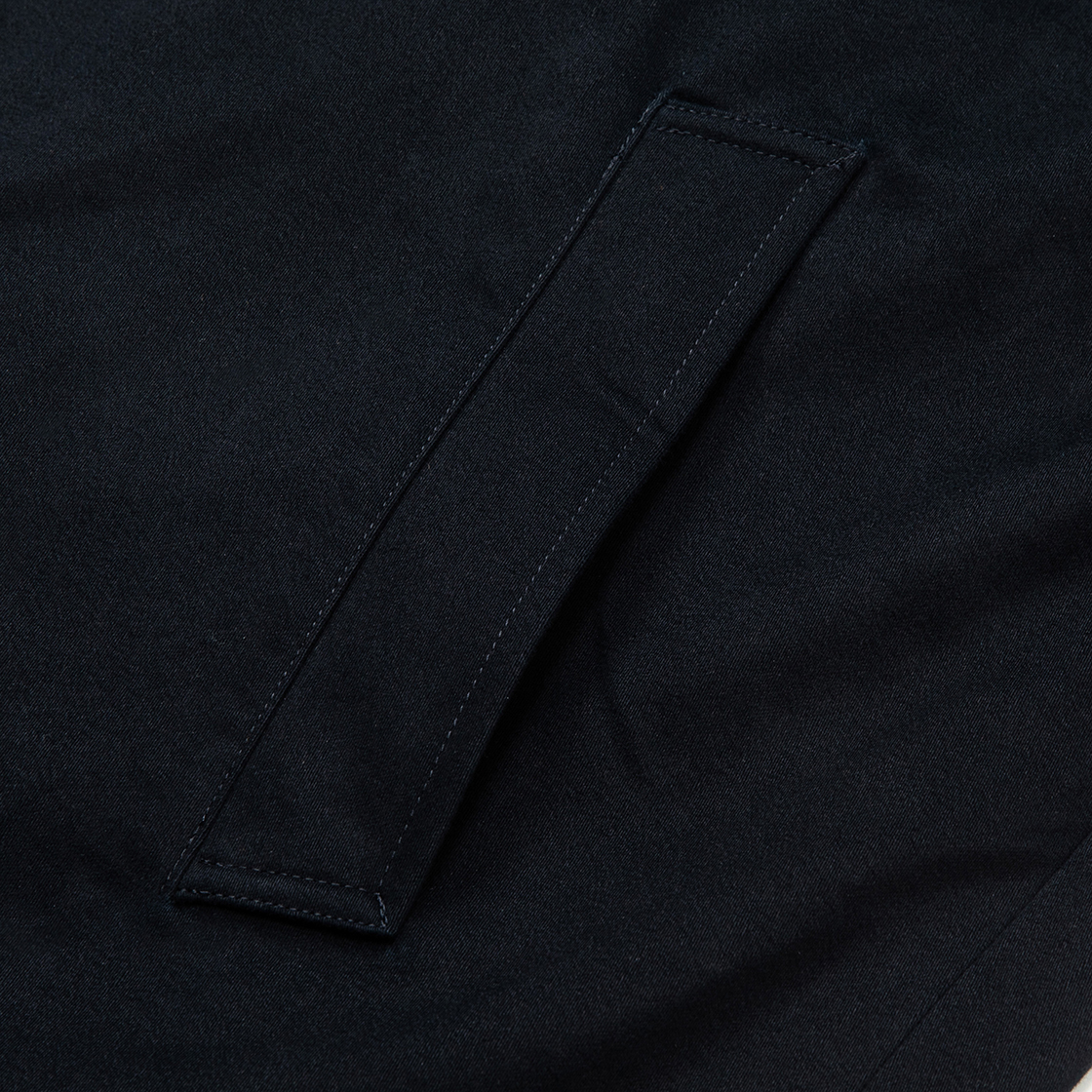 Satin Flannel Over Short Coat / Navy