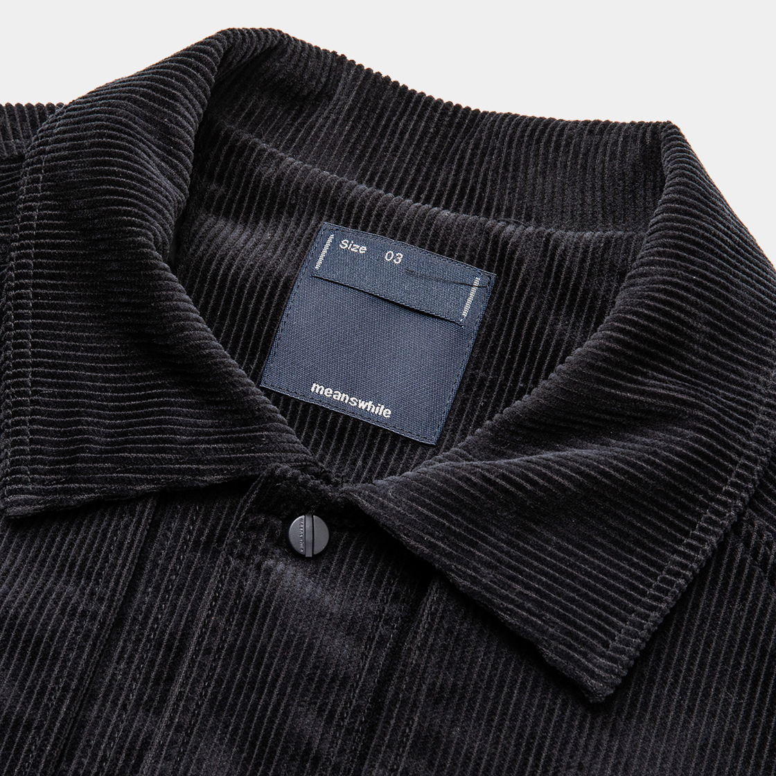 Corduroy Big Flap Blouson / Off Black