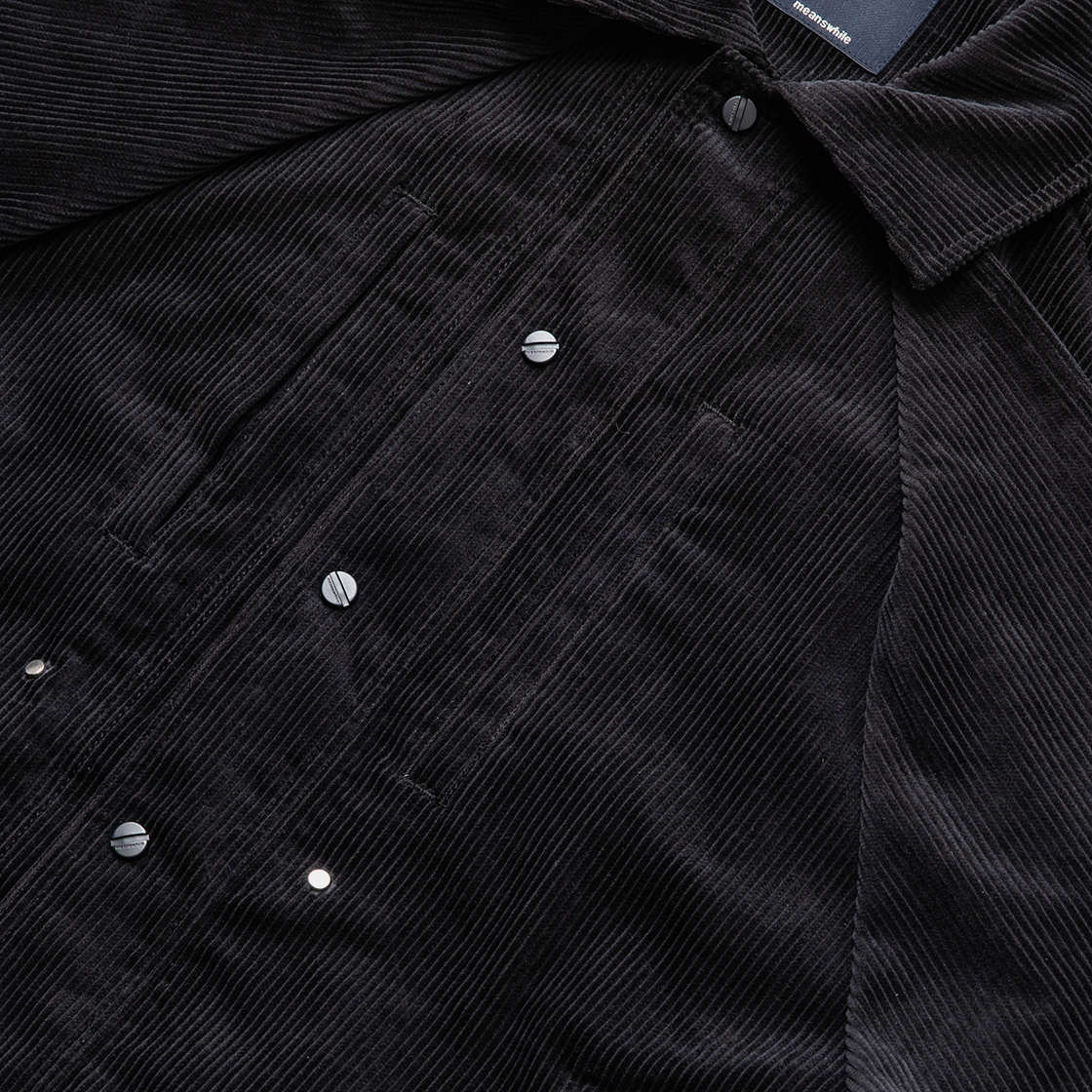 Corduroy Big Flap Blouson / Off Black