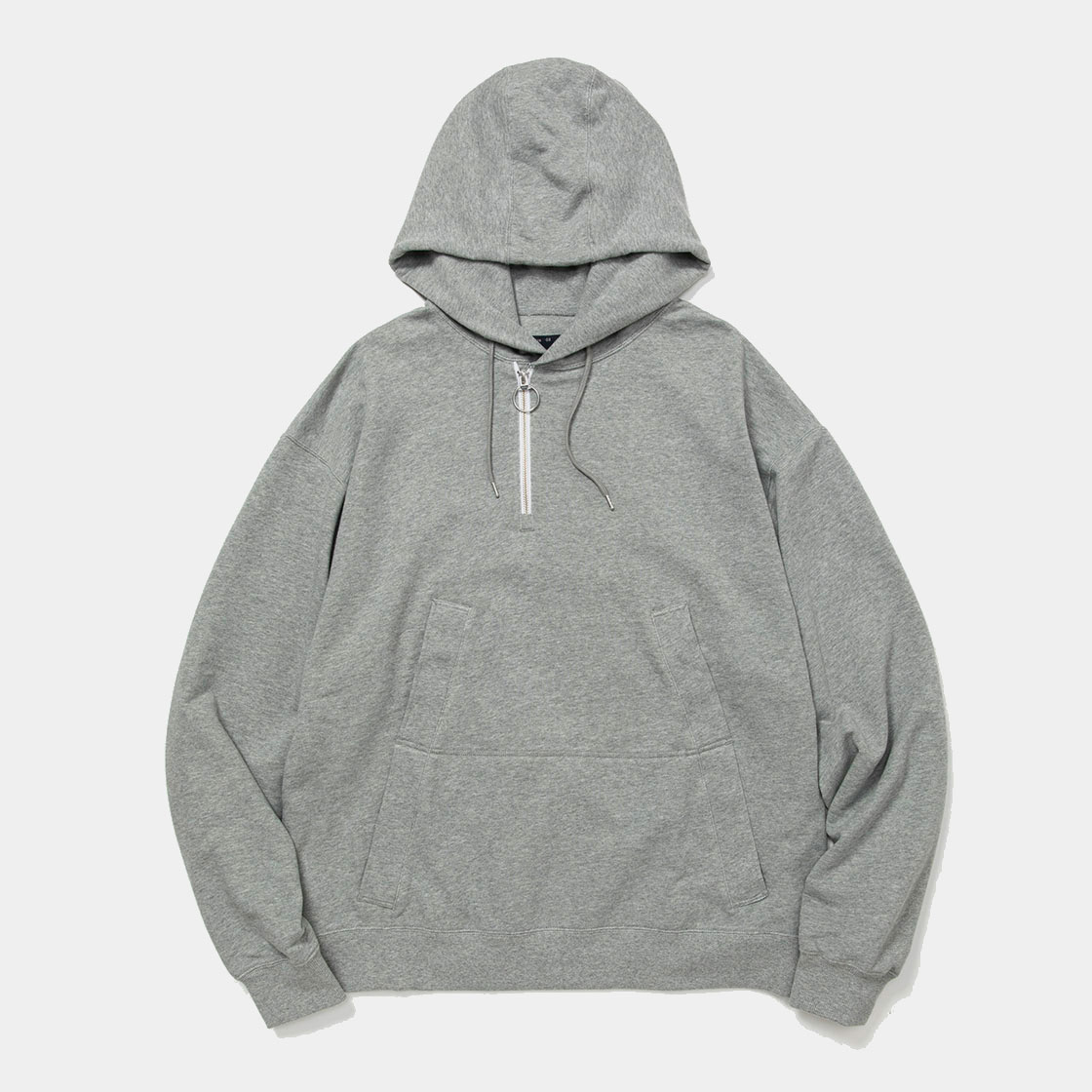 Half Zip Hoodie / Heather Grey