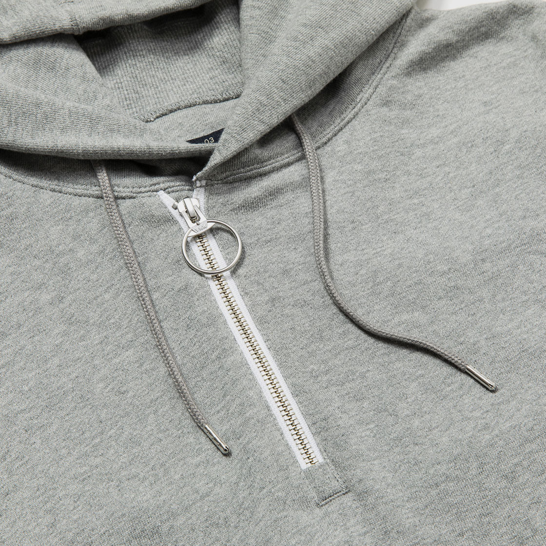 Half Zip Hoodie / Heather Grey