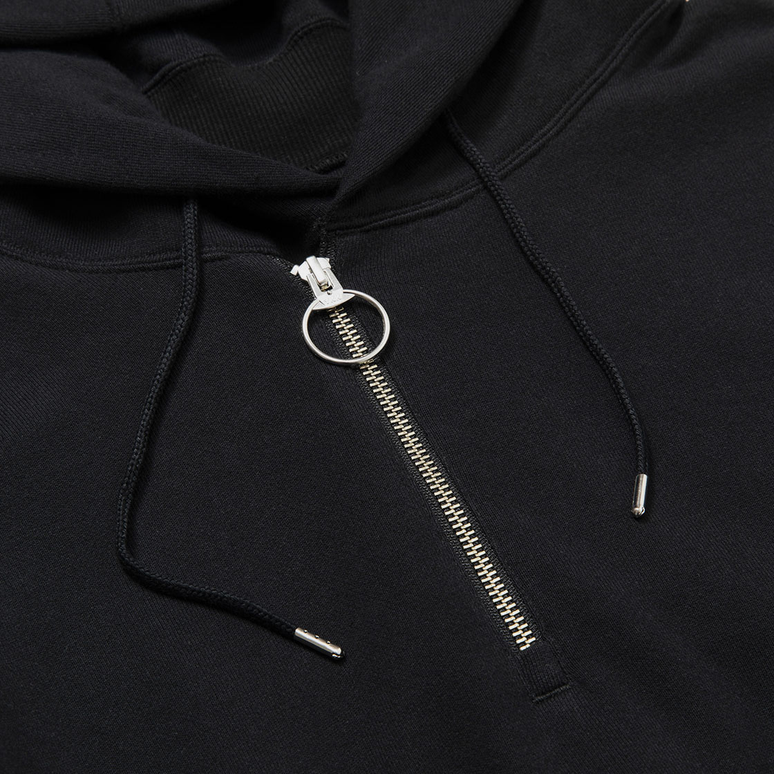 Half Zip Hoodie / Off Black