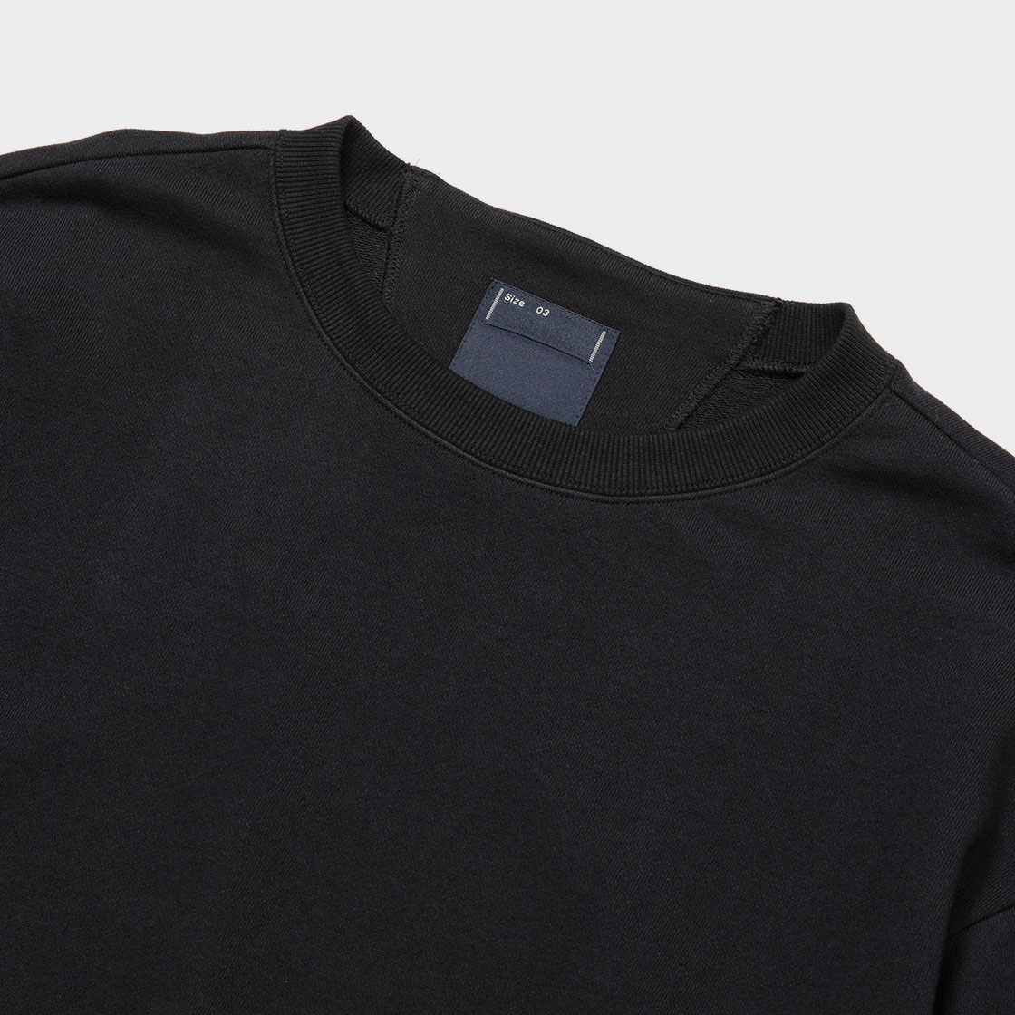 Imitation Suede Sweatshirt / Black