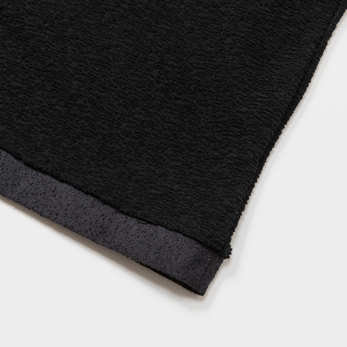 Imitation Suede Polo Shirt / Off Black