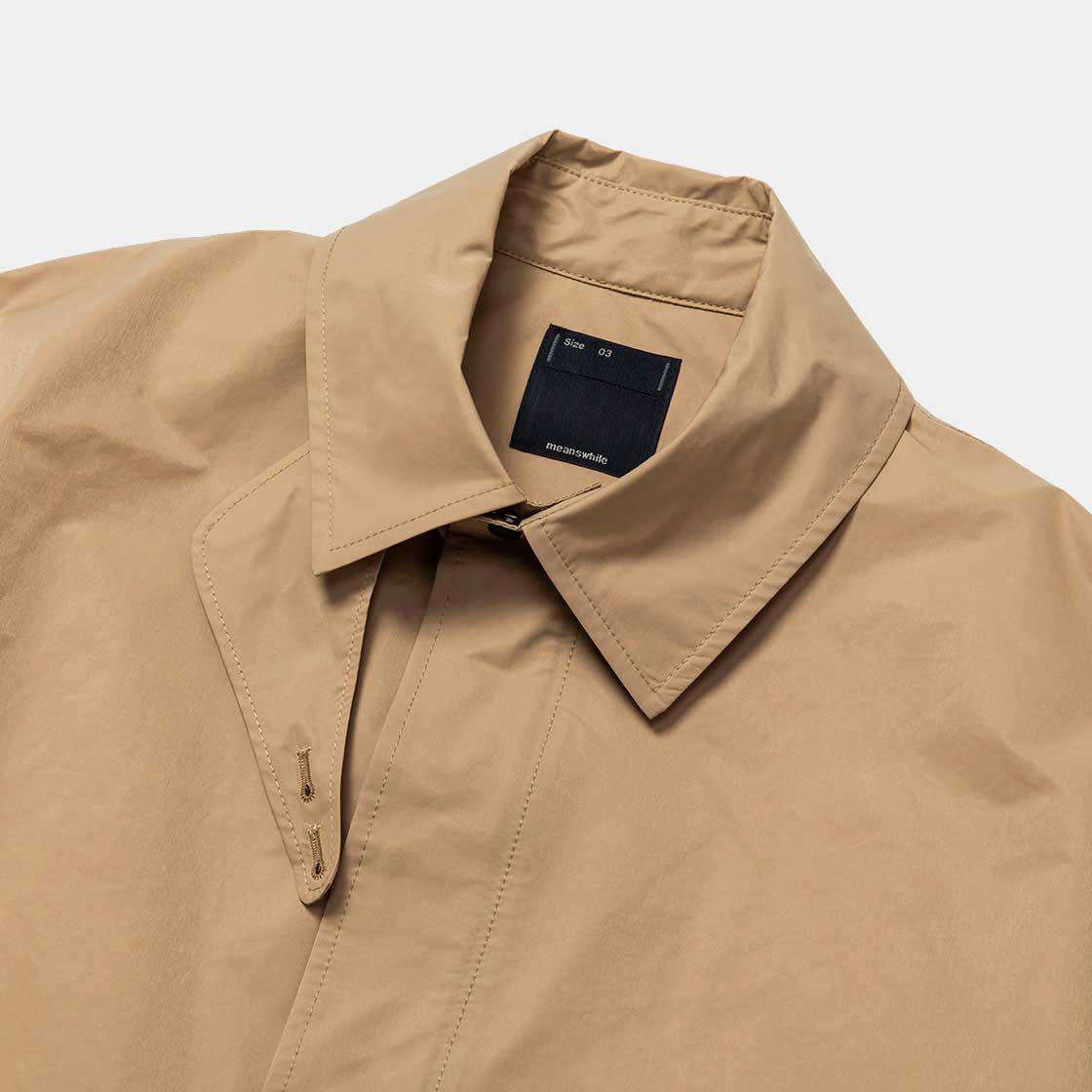 Crisp Nylon Over Short Coat / Beige