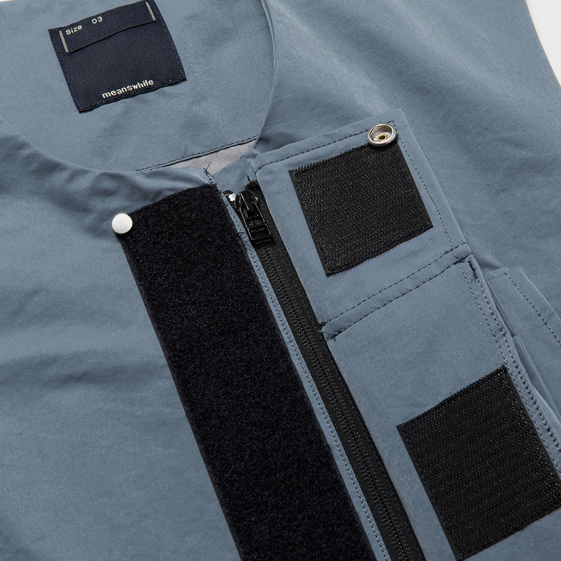 Crisp Nylon Body Armor Vest / Blue Grey