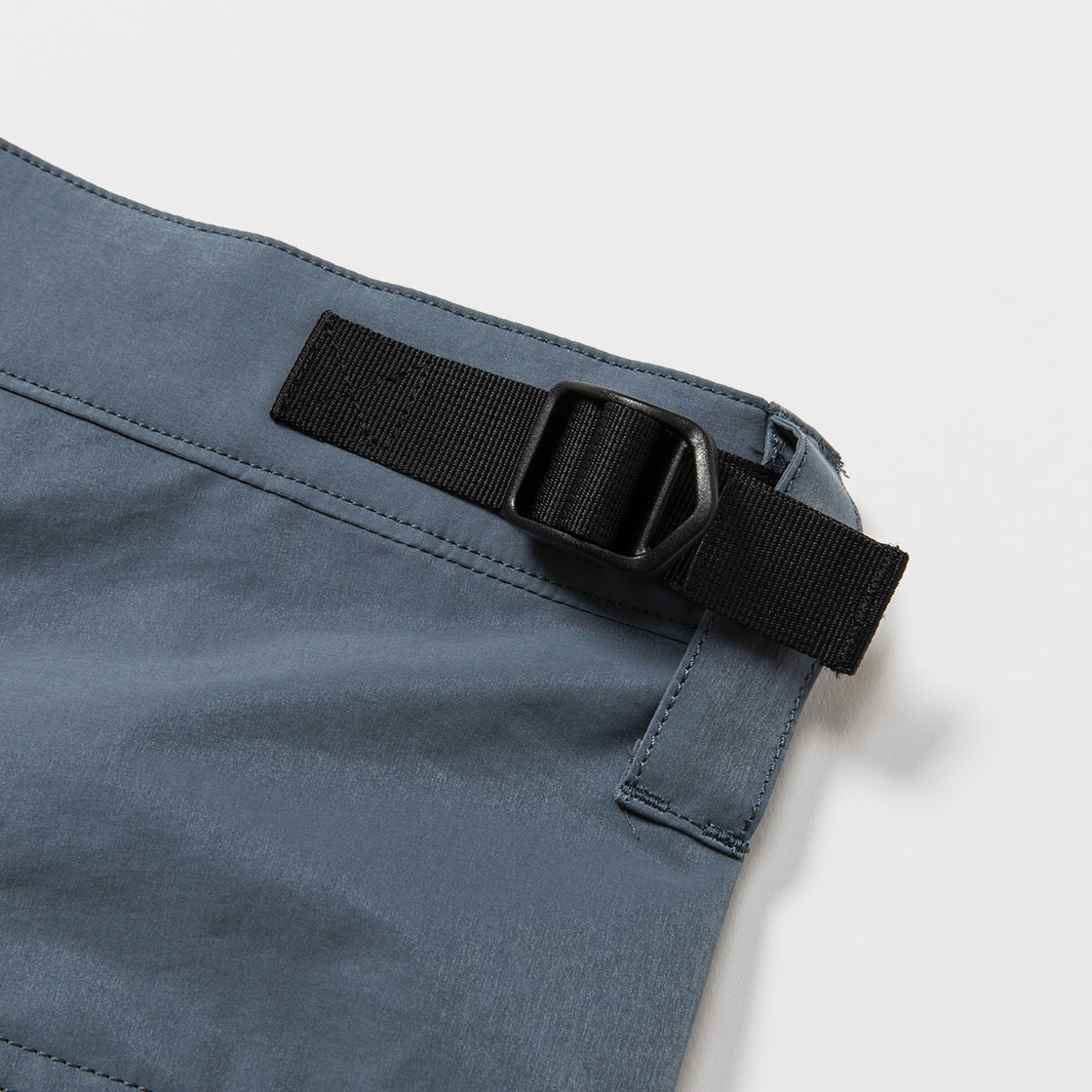 Crisp Nylon Luggage Cargo Shorts / Blue Grey