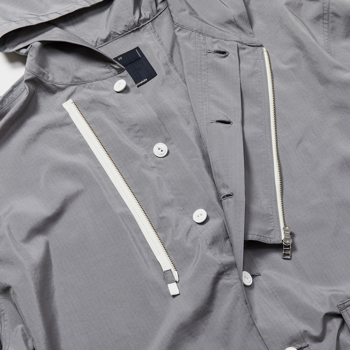 Dry-Rip Shirt Hoodie / Grey