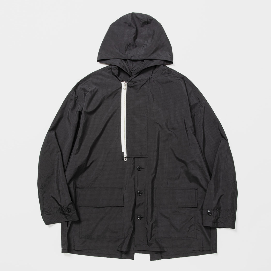Dry-Rip Shirt Hoodie / Off Black