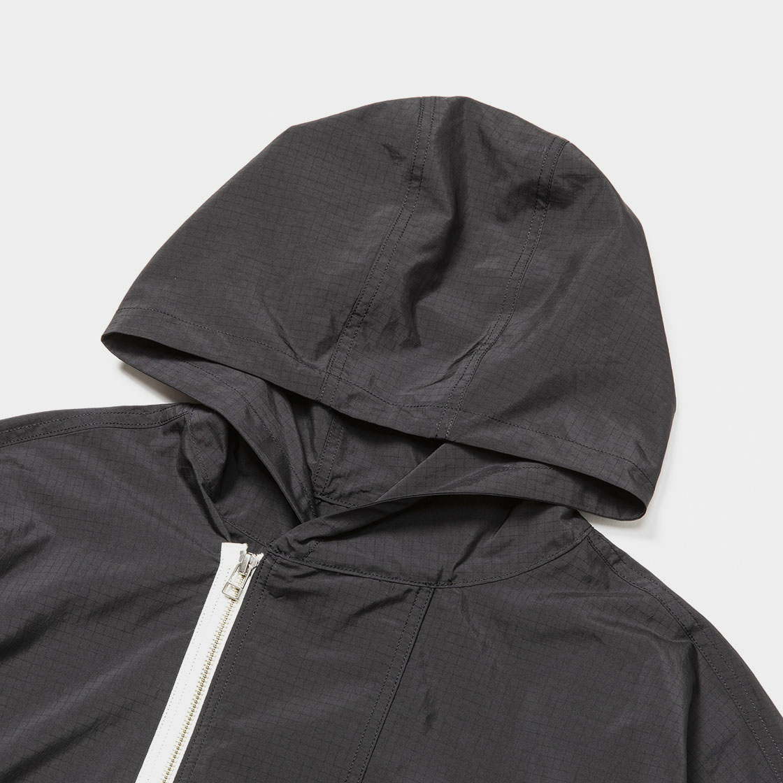 Dry-Rip Shirt Hoodie / Off Black