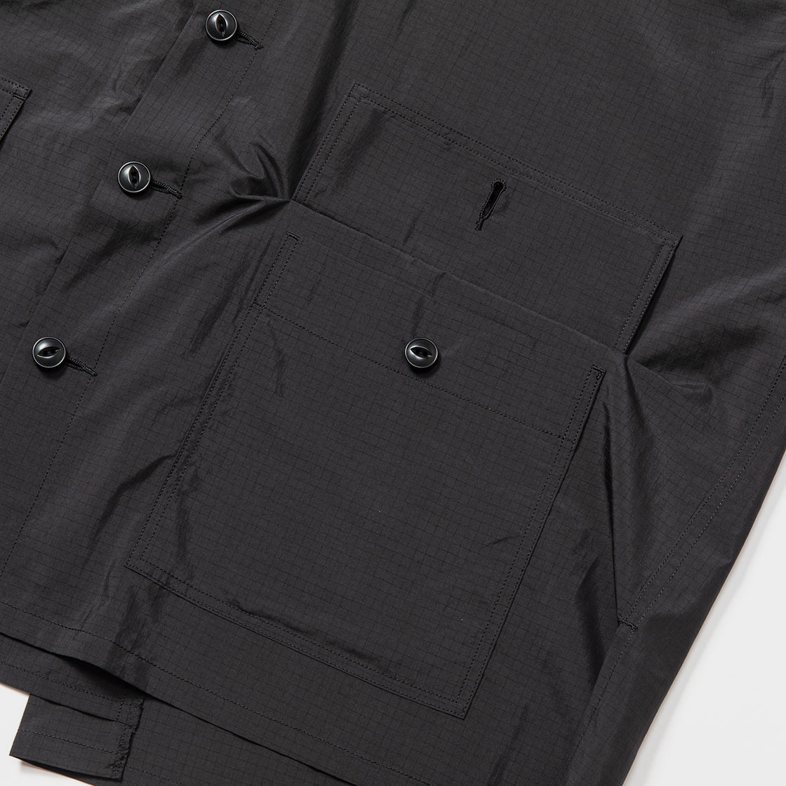 Dry-Rip Shirt Hoodie / Off Black