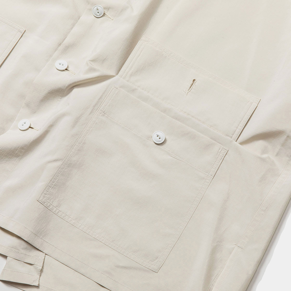 Dry-Rip Shirt Hoodie / Off White