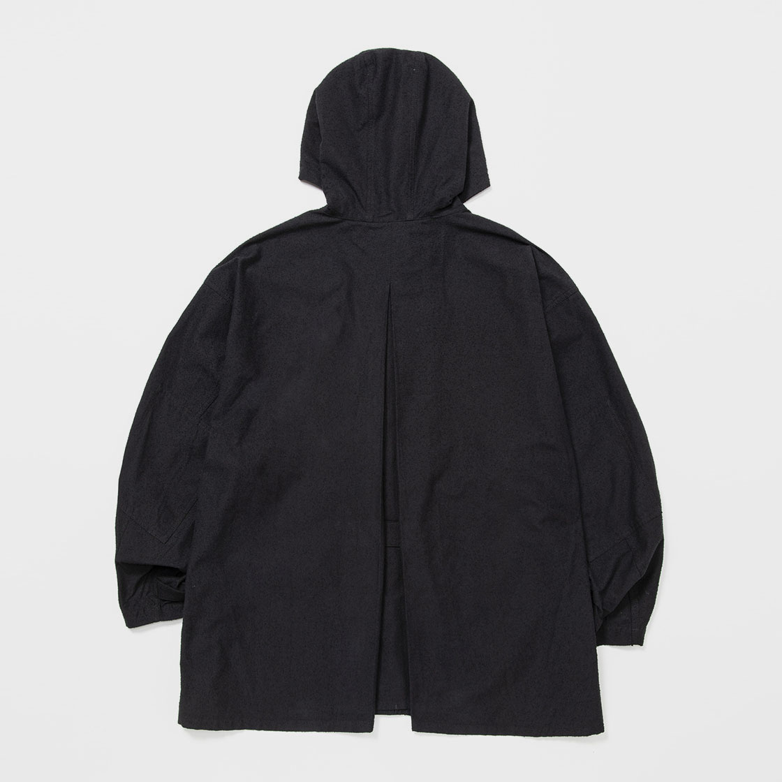 Imitation Suede Shirt Hoodie / Off Black