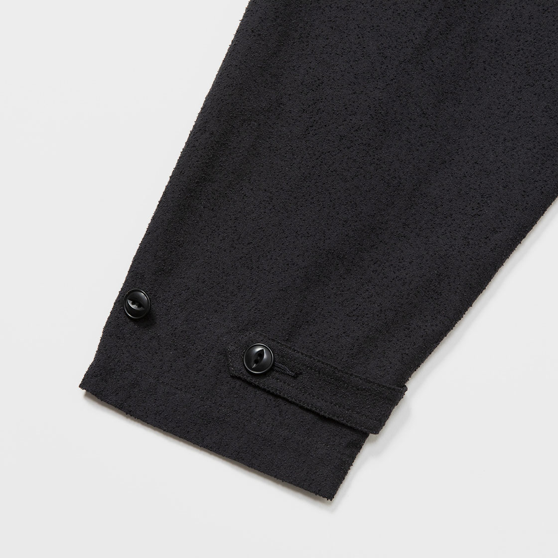 Imitation Suede Shirt Hoodie / Off Black