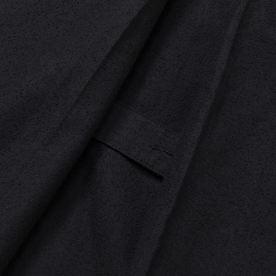Imitation Suede Shirt Hoodie / Off Black