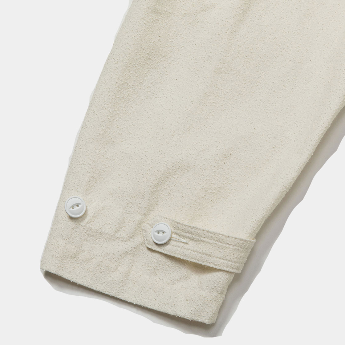 Imitation Suede Shirt Hoodie / Off White