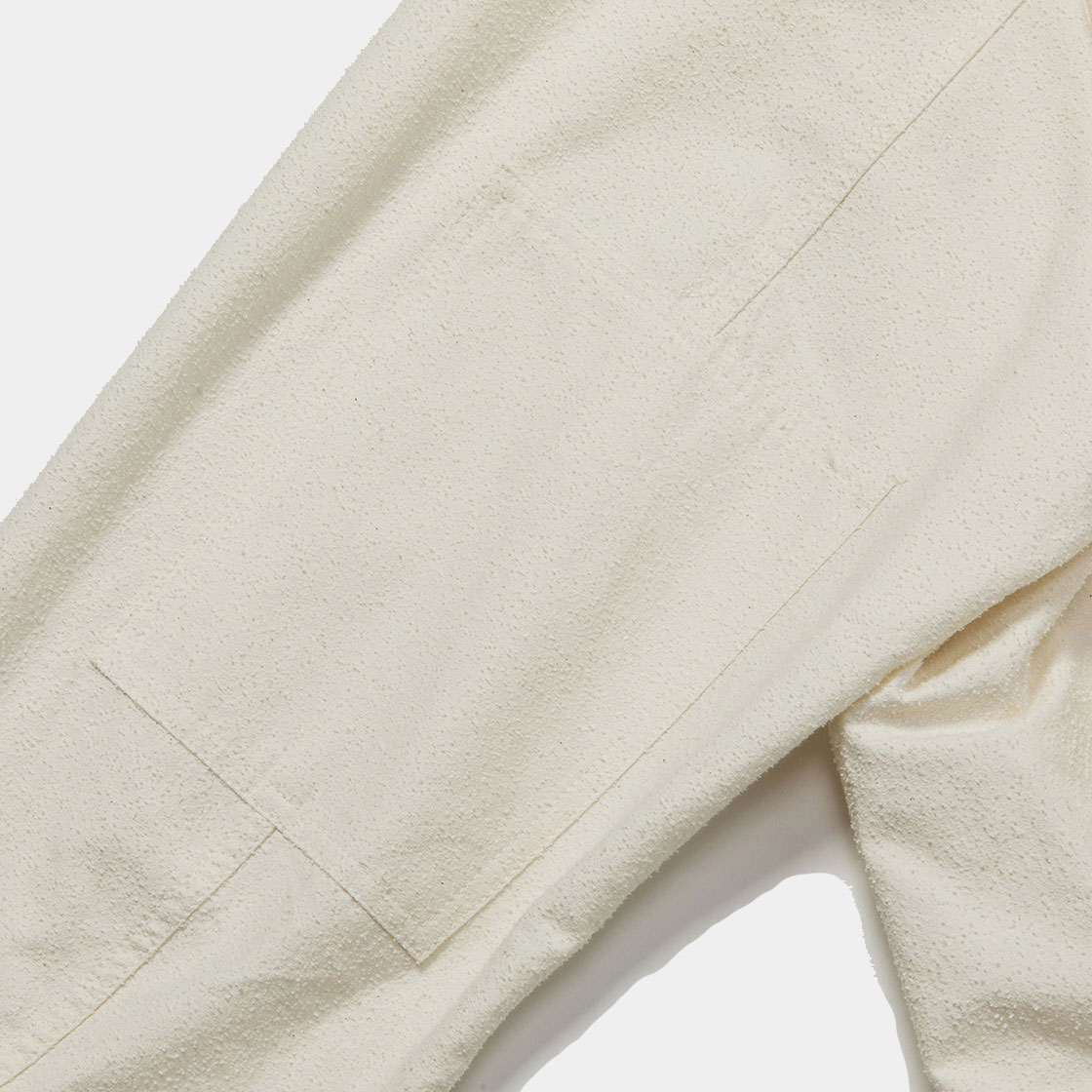 Imitation Suede Shirt Hoodie / Off White