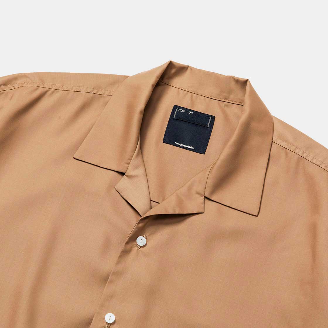 Side Slit Open Collar SH / Camel