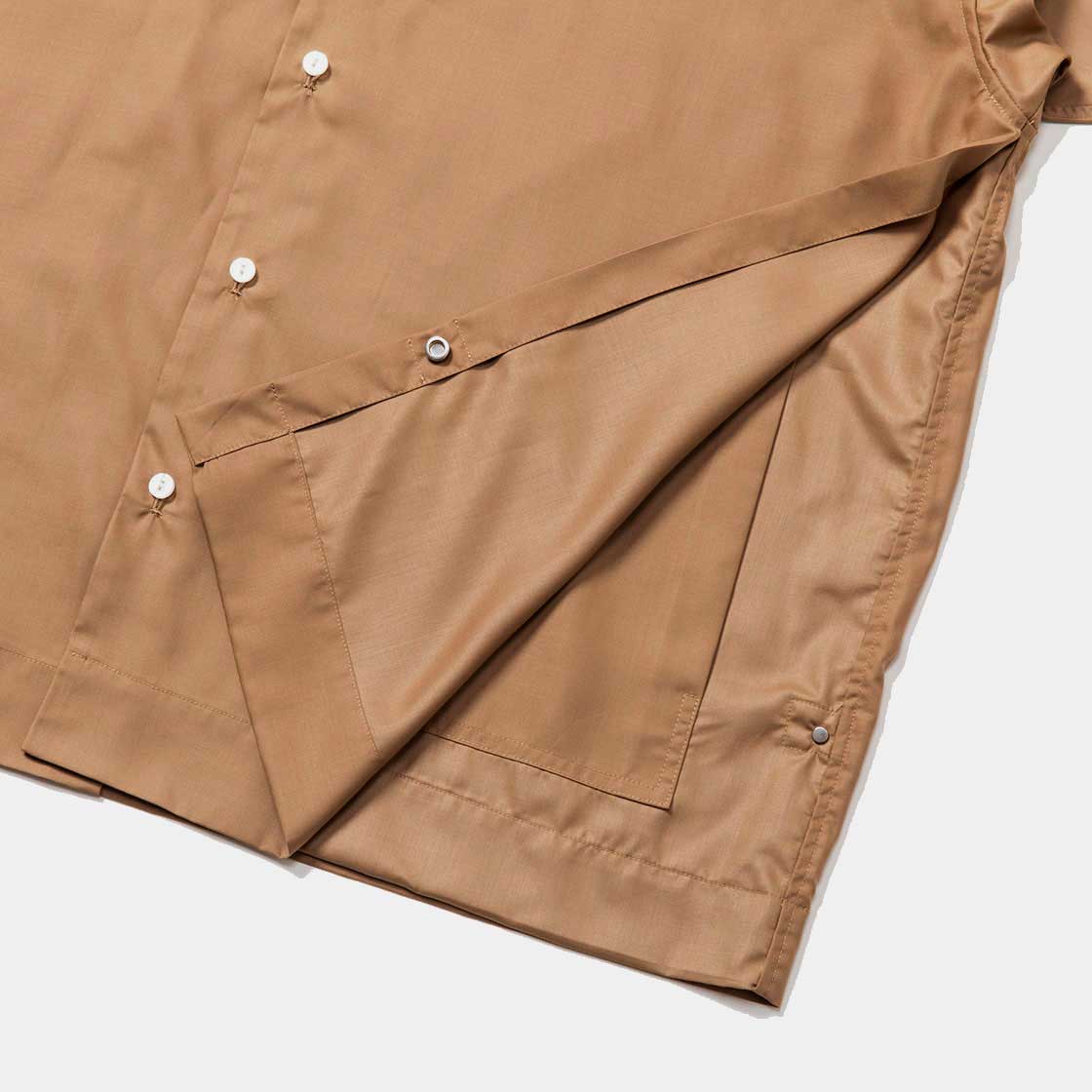 Side Slit Open Collar SH / Camel