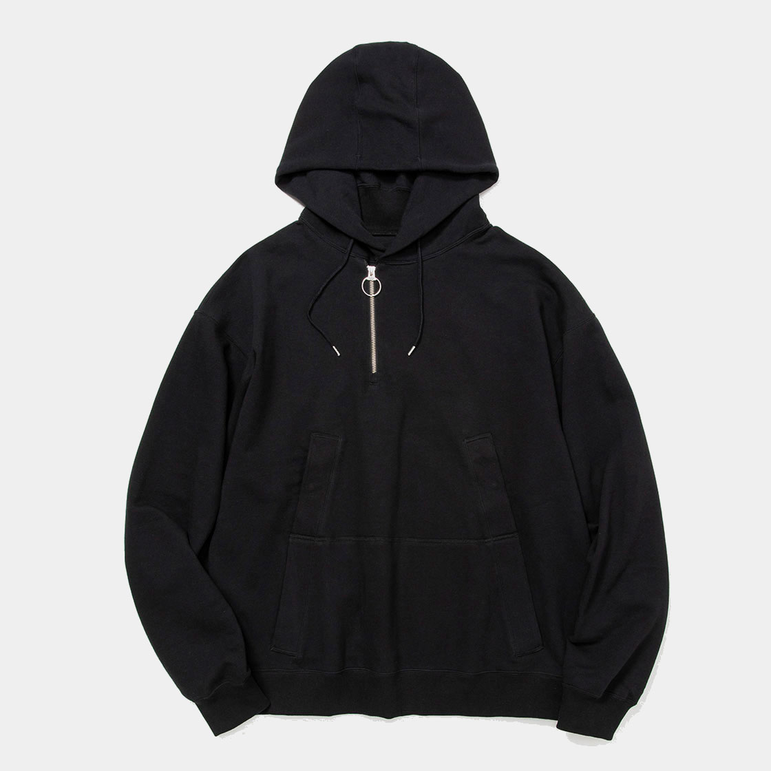 Half Zip Hoodie / Off Black