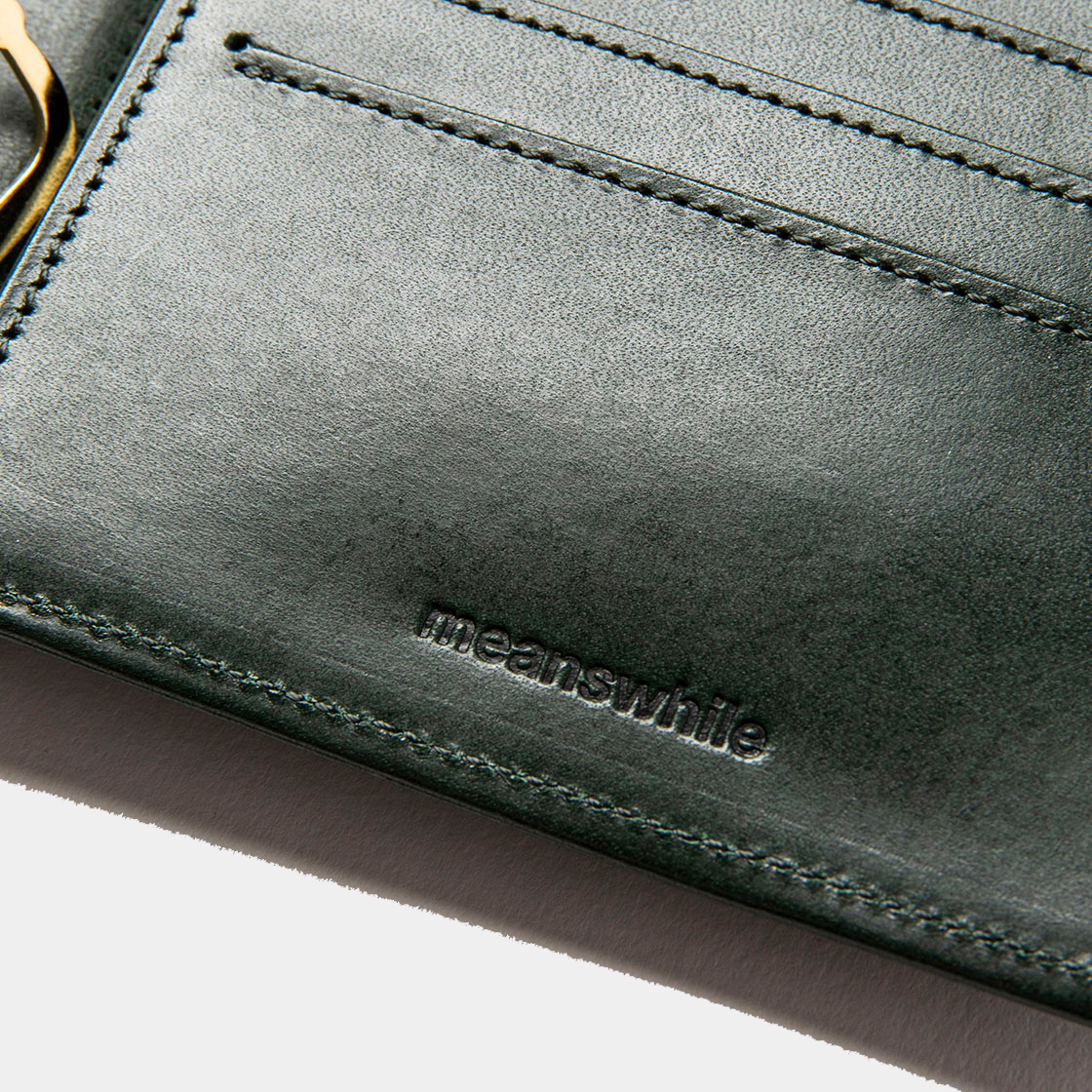 Wax Leather Money Clip / D.Green