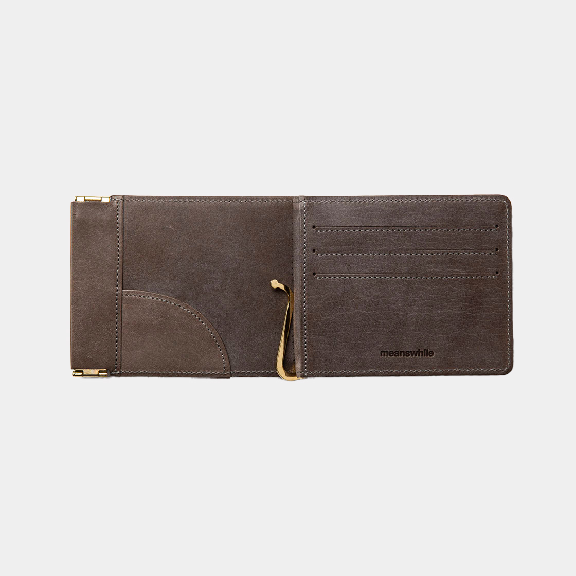 Wax Leather Money Clip / Grey