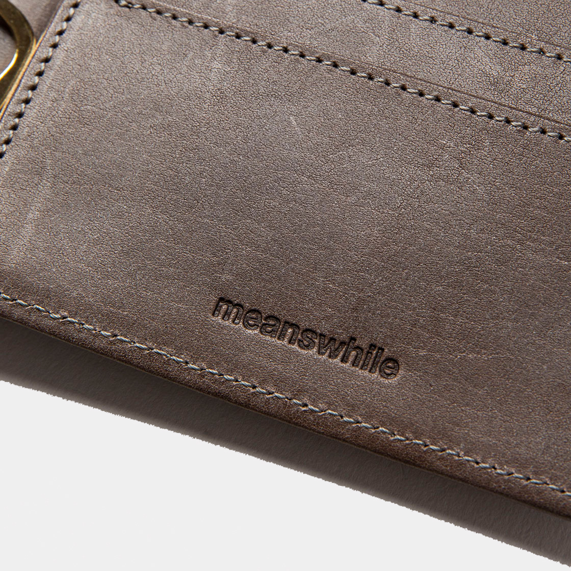 Wax Leather Money Clip / Grey