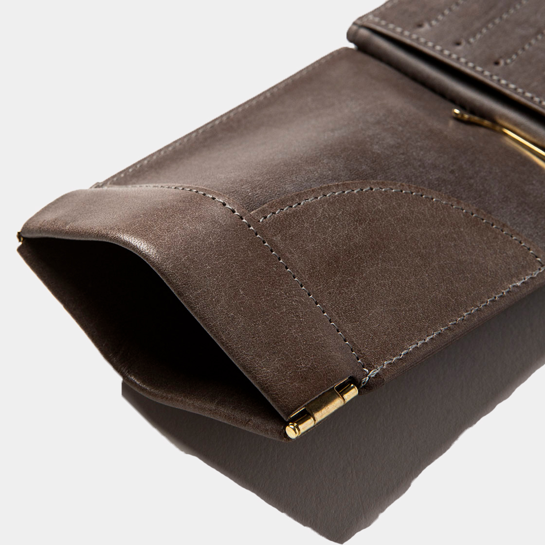 Wax Leather Money Clip / Grey