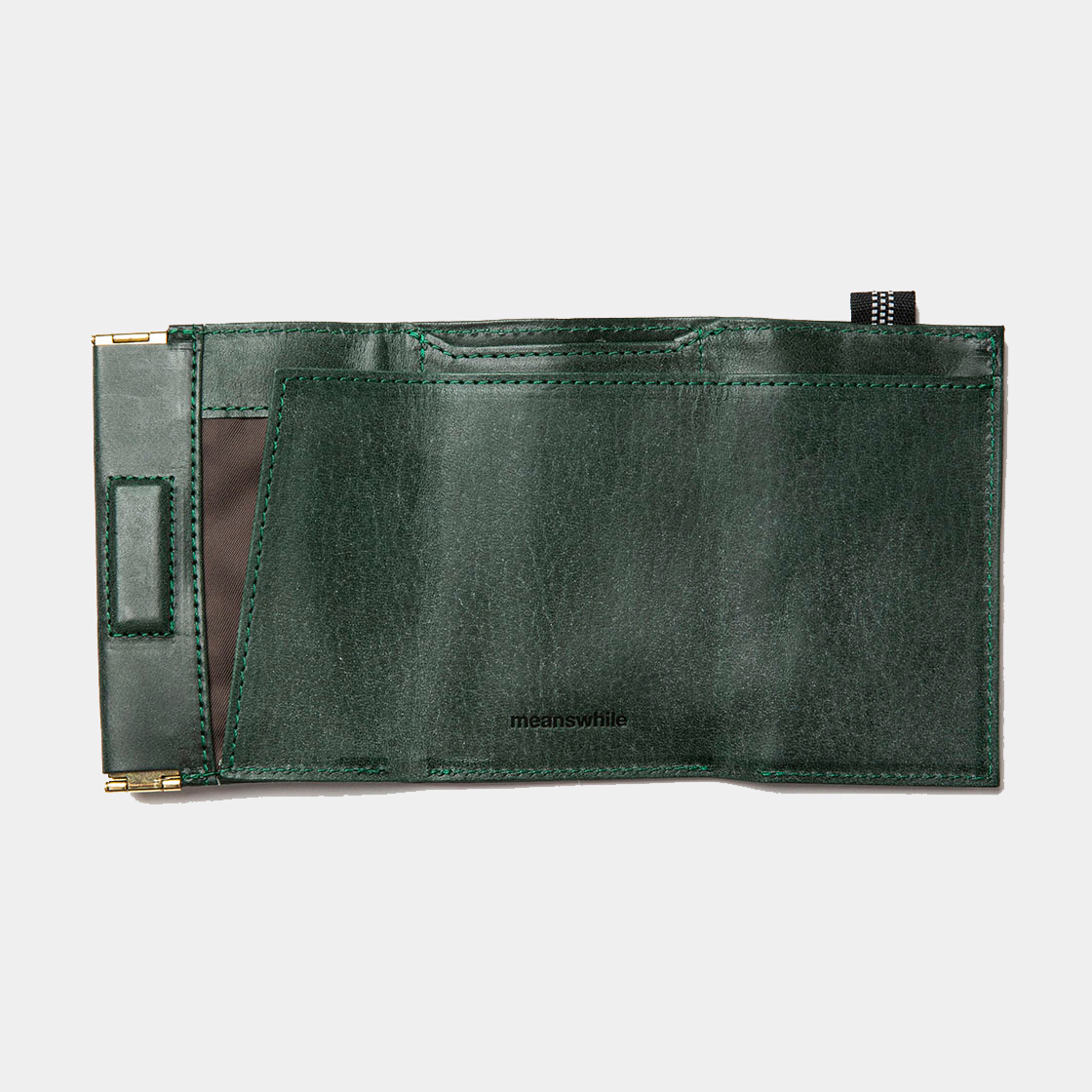 Wax Leather Minimal Wallet / D.Green
