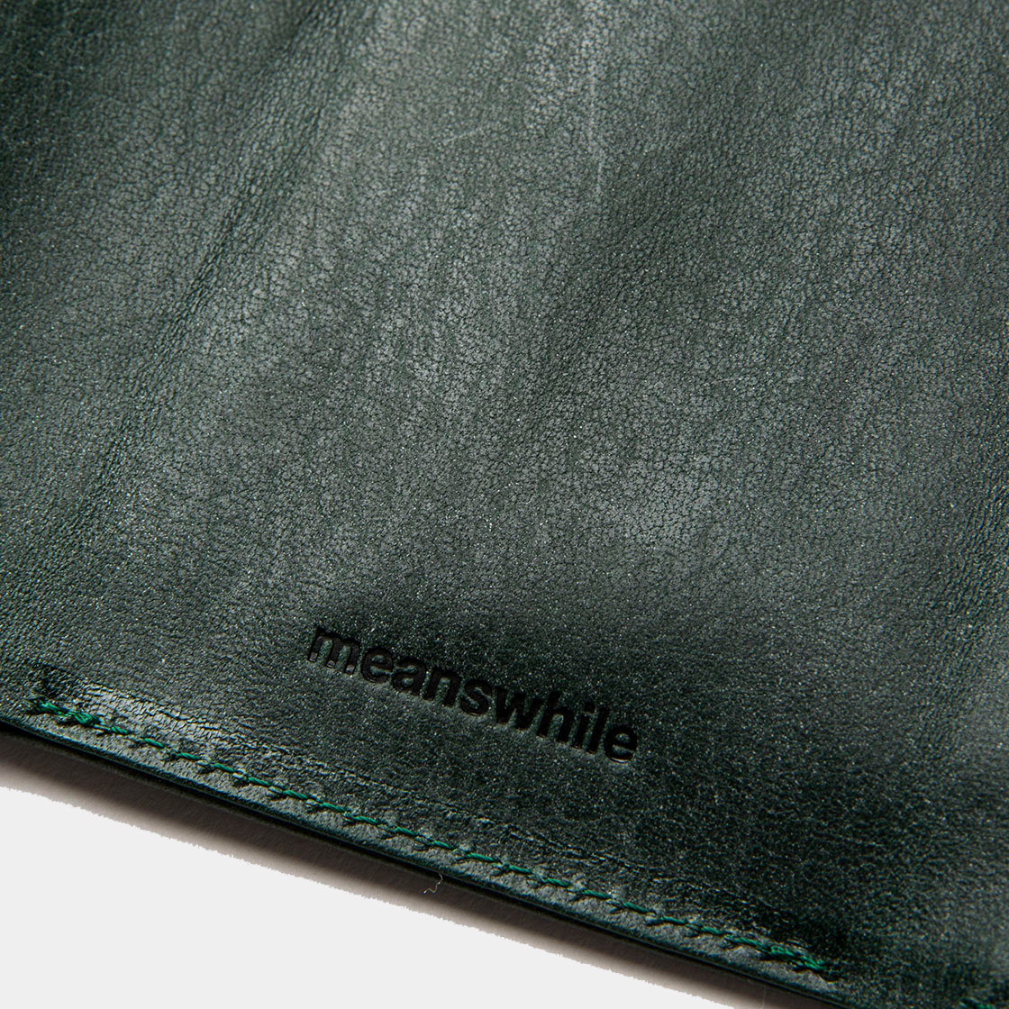 Wax Leather Minimal Wallet / D.Green