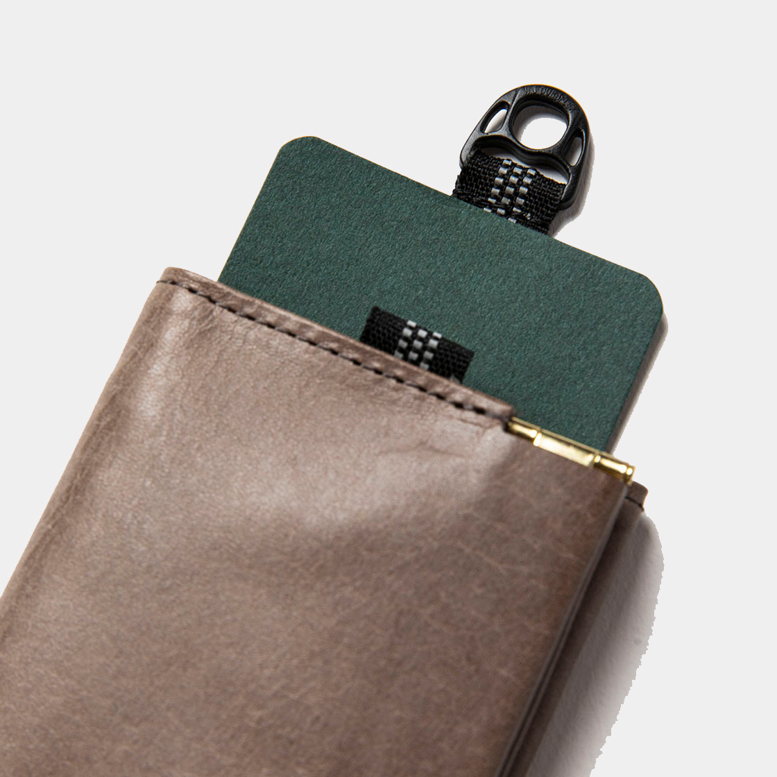 Wax Leather Minimal Wallet / Grey
