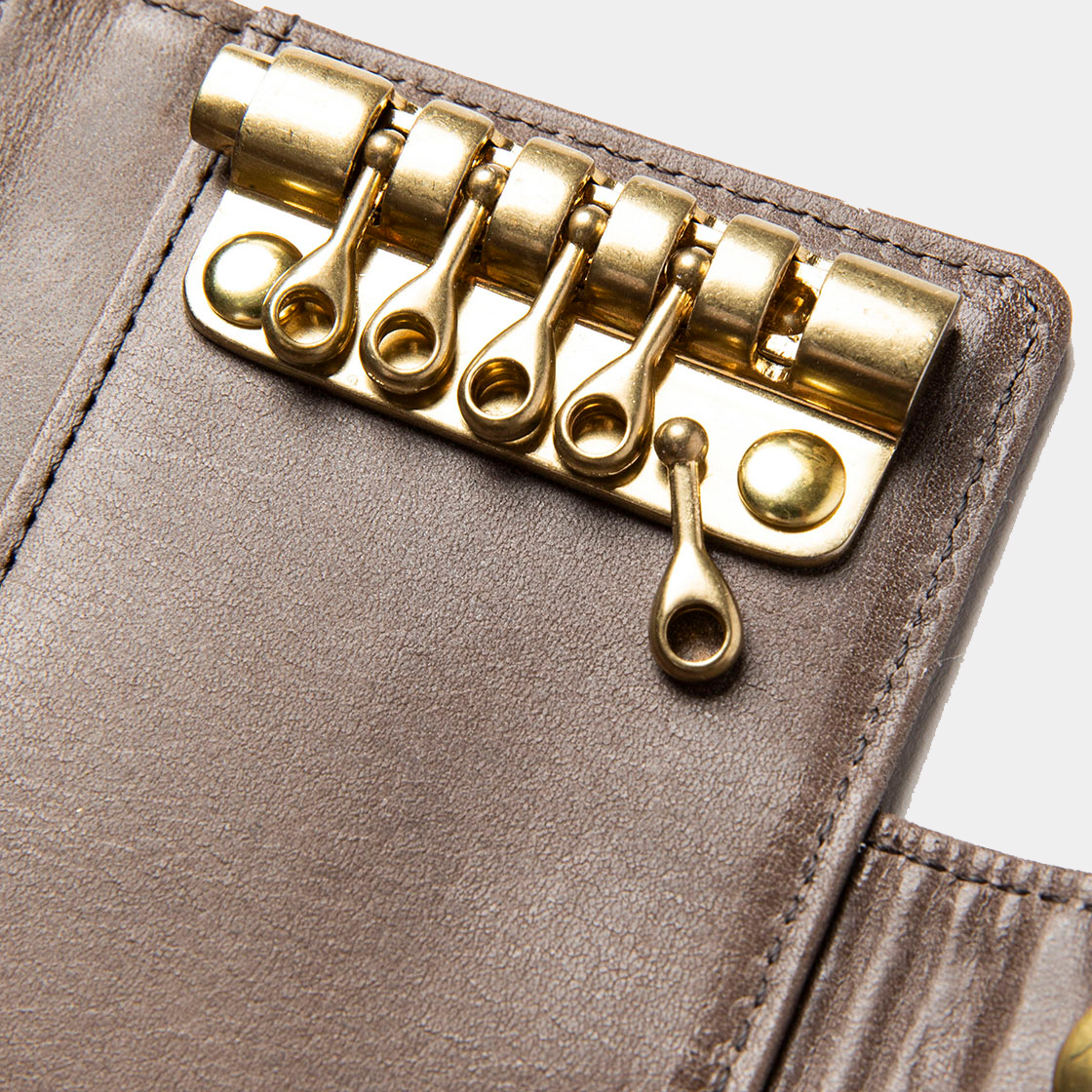 Wax Leather Key Case / Grey