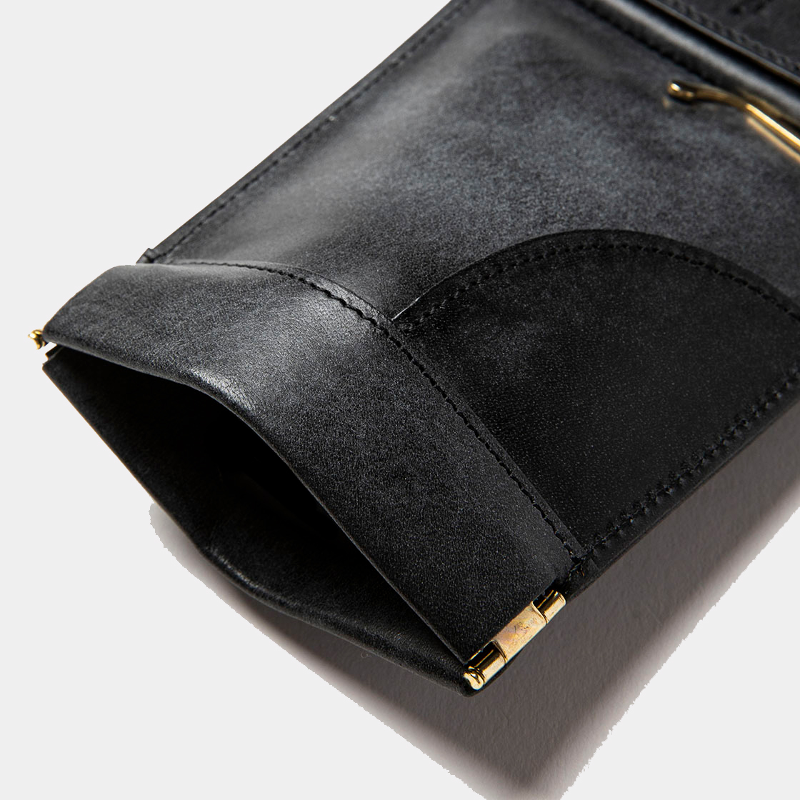 Wax Leather Money Clip / Black