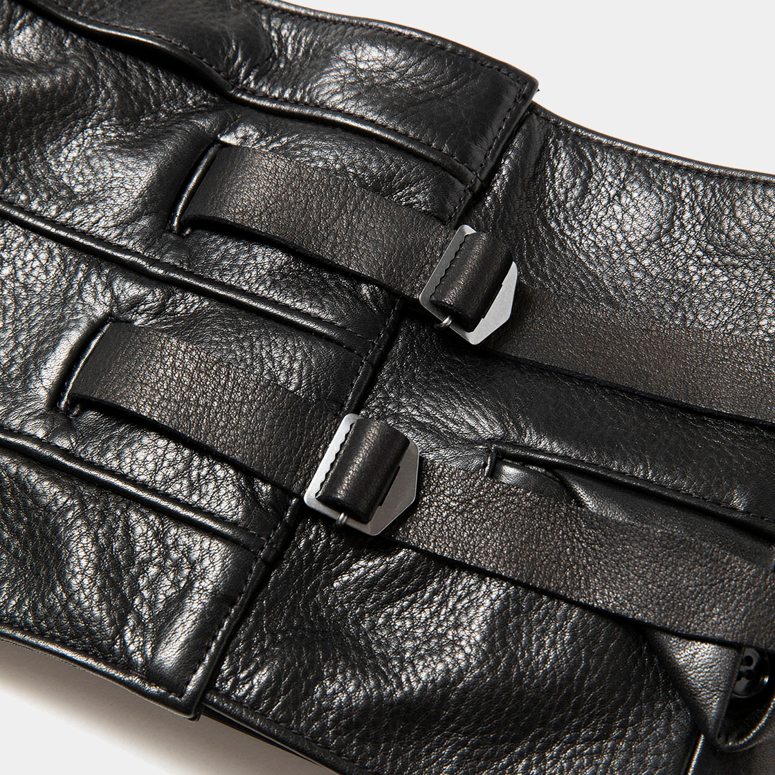 Leather Cummerbund / Lamp Black