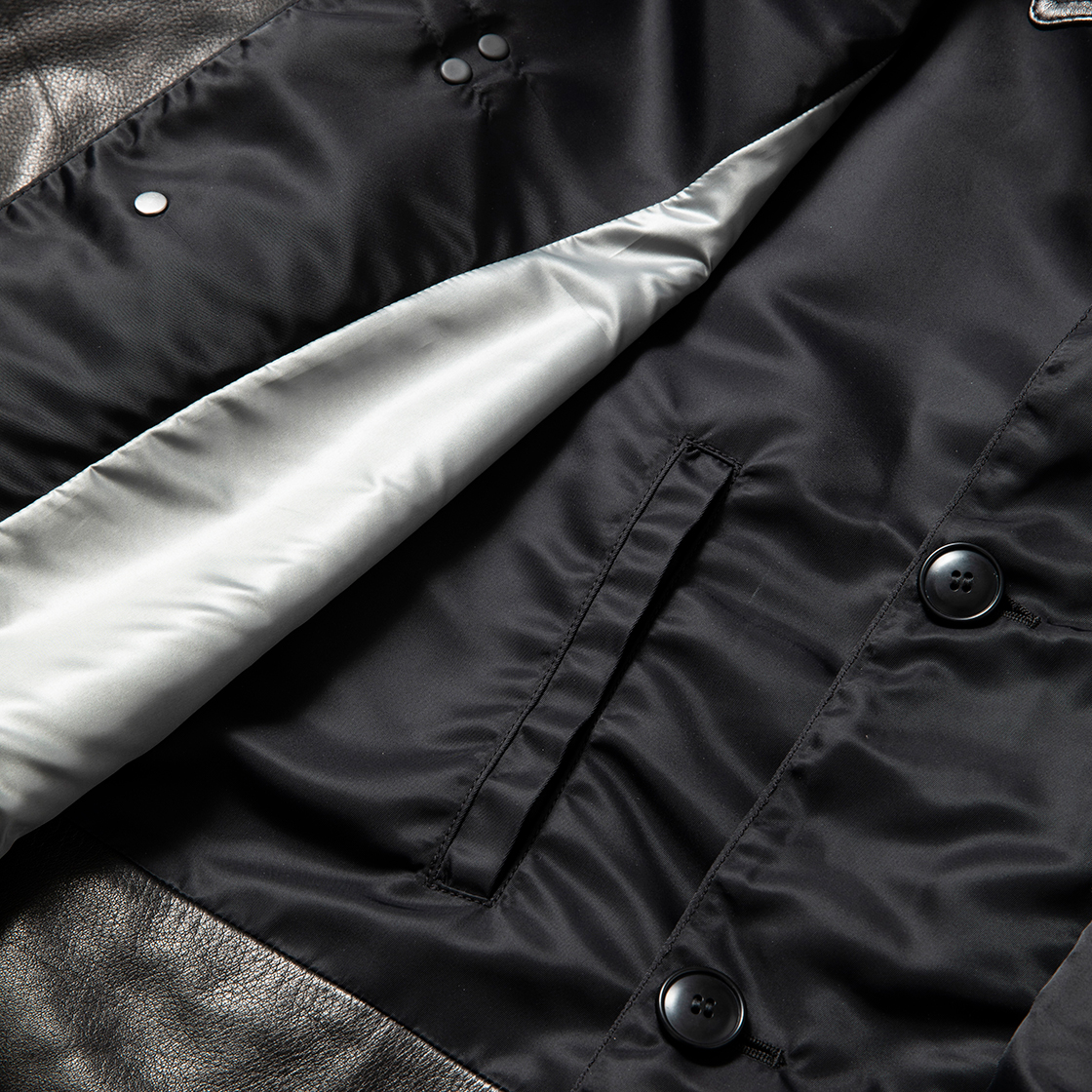 Double Collar Leather JKT / Lamp Black