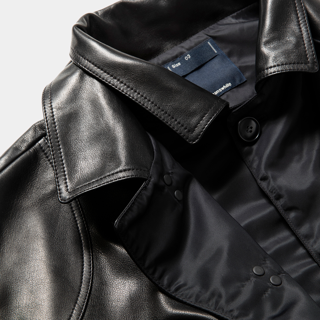 Double Collar Leather JKT / Lamp Black