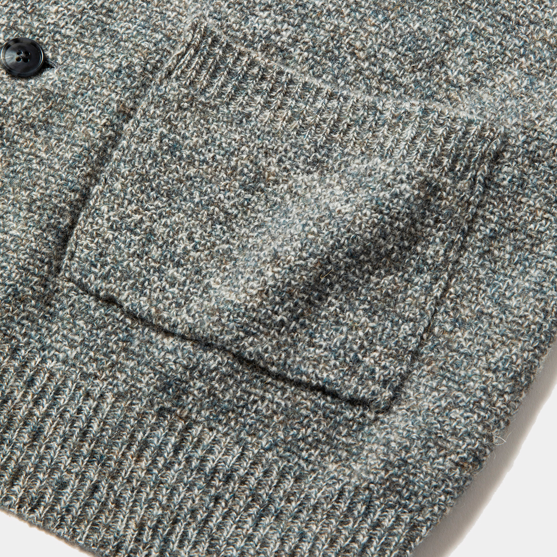 Double Knit Cardigan / Blue Grey