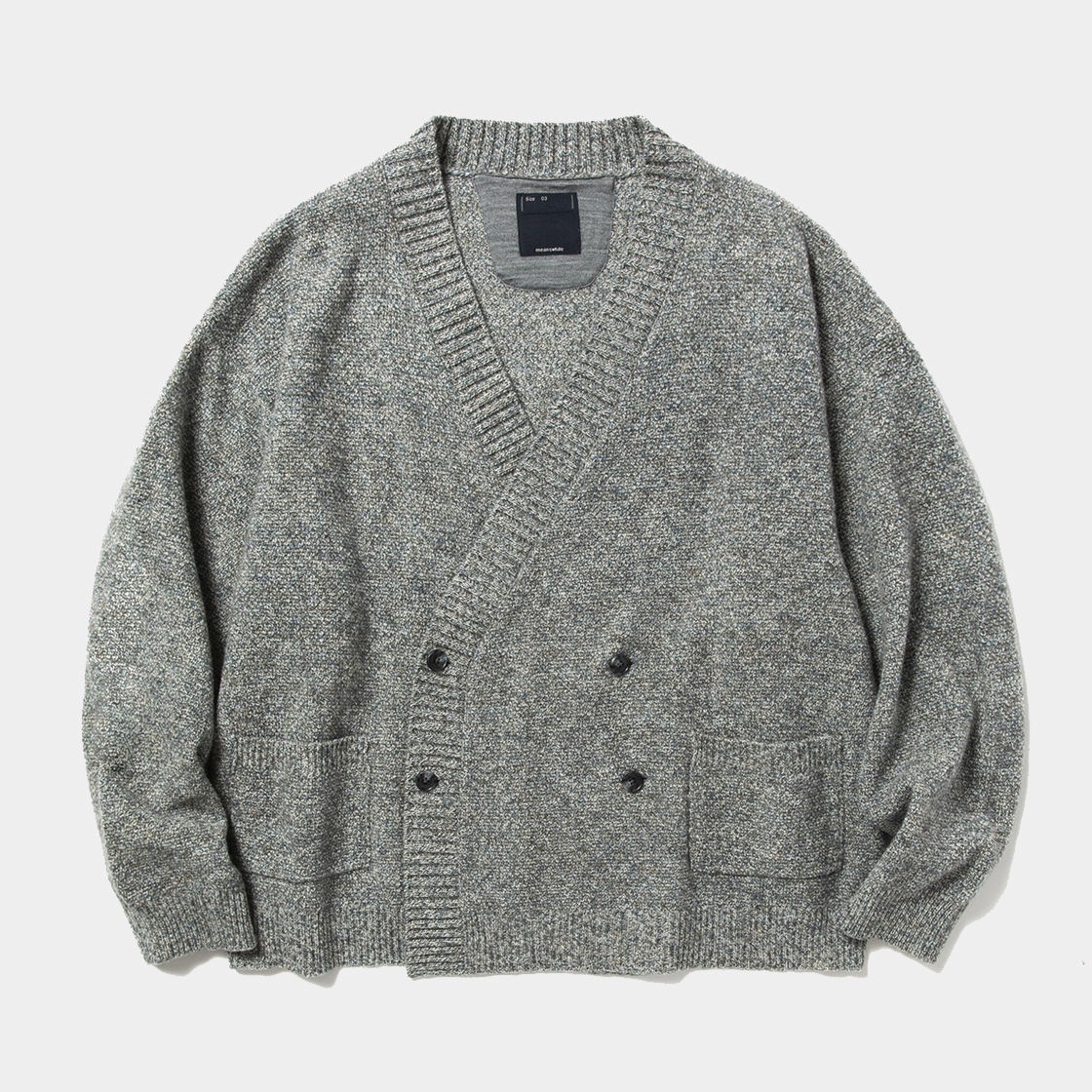 Double Knit Cardigan / Blue Grey