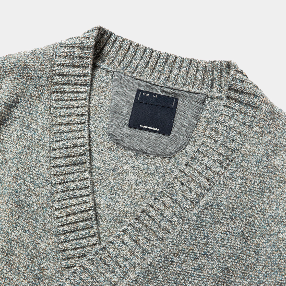 Double Knit Cardigan / Blue Grey