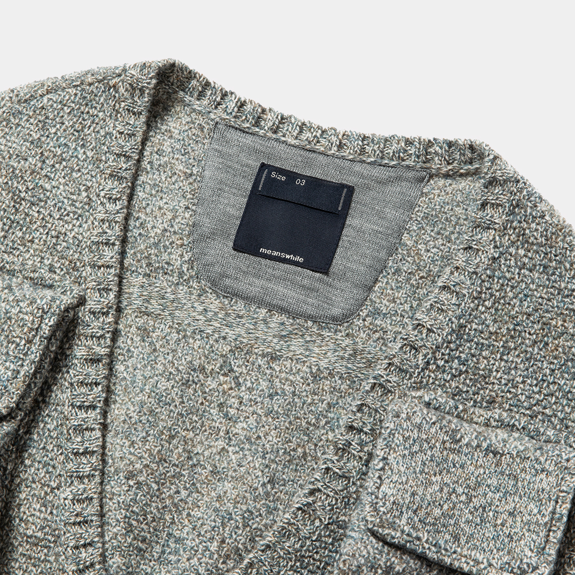 Knit Luggage Vest / Blue Grey
