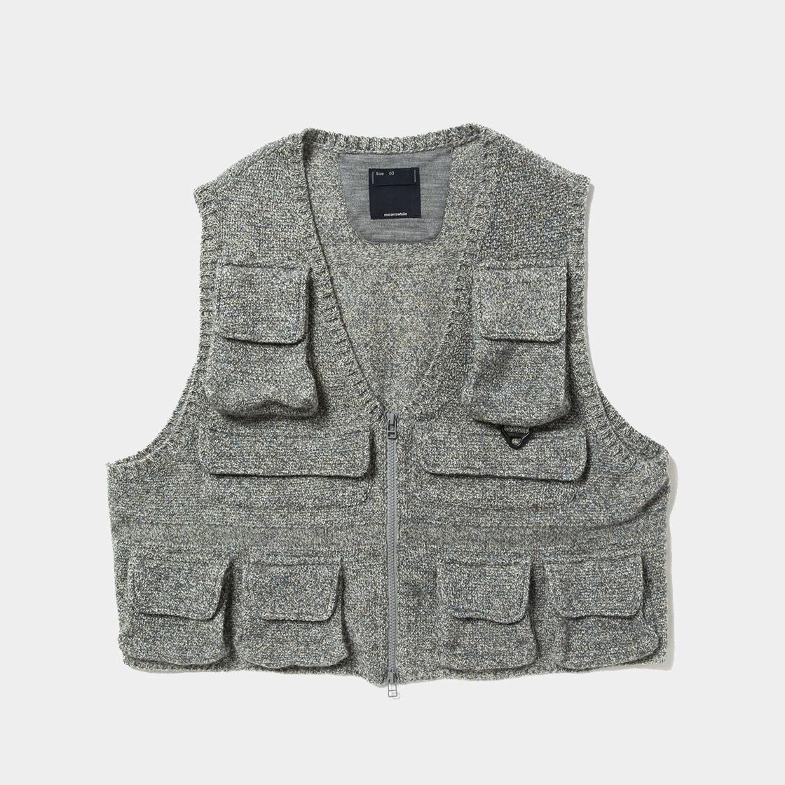 Knit Luggage Vest / Blue Grey