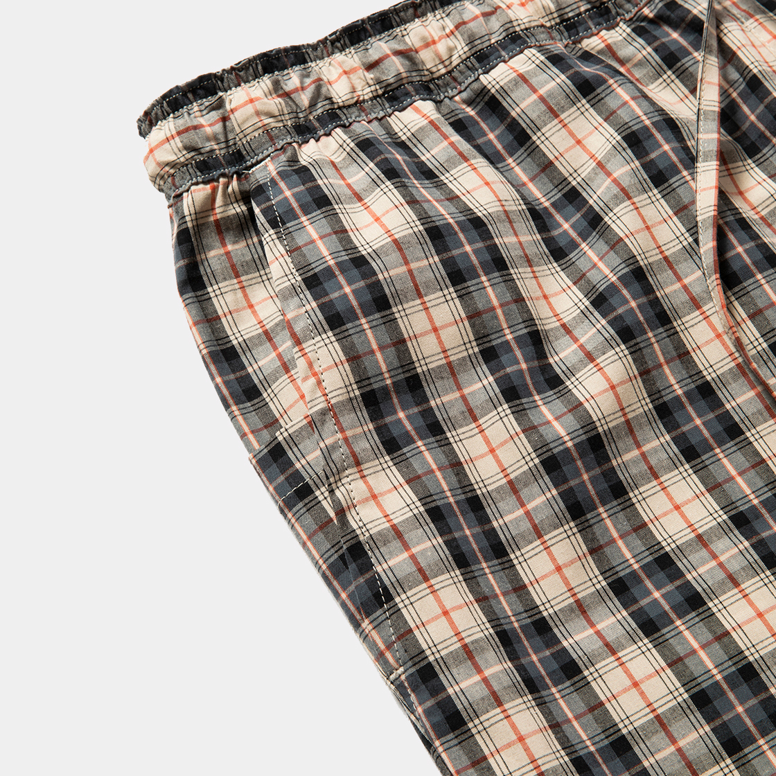 Cotton Check Sleeping PT / Beige×Orange