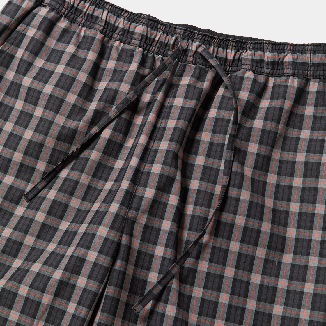 Cotton Check Sleeping PT / Black×Orange