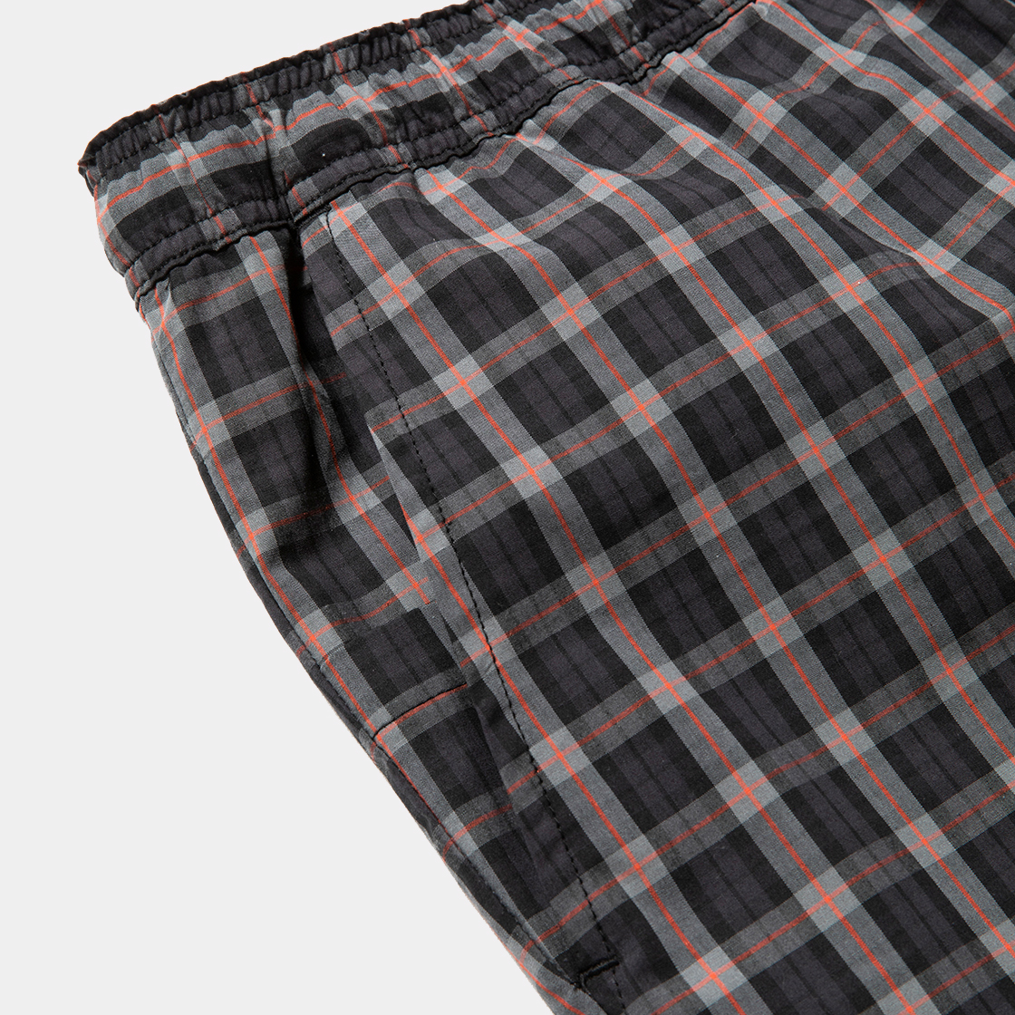 Cotton Check Sleeping PT / Black×Orange