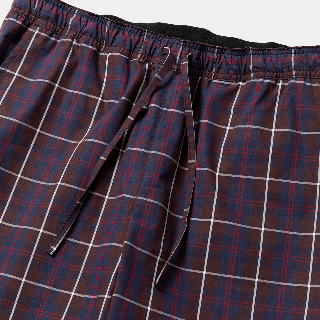 Cotton Check Sleeping PT / Navy×White