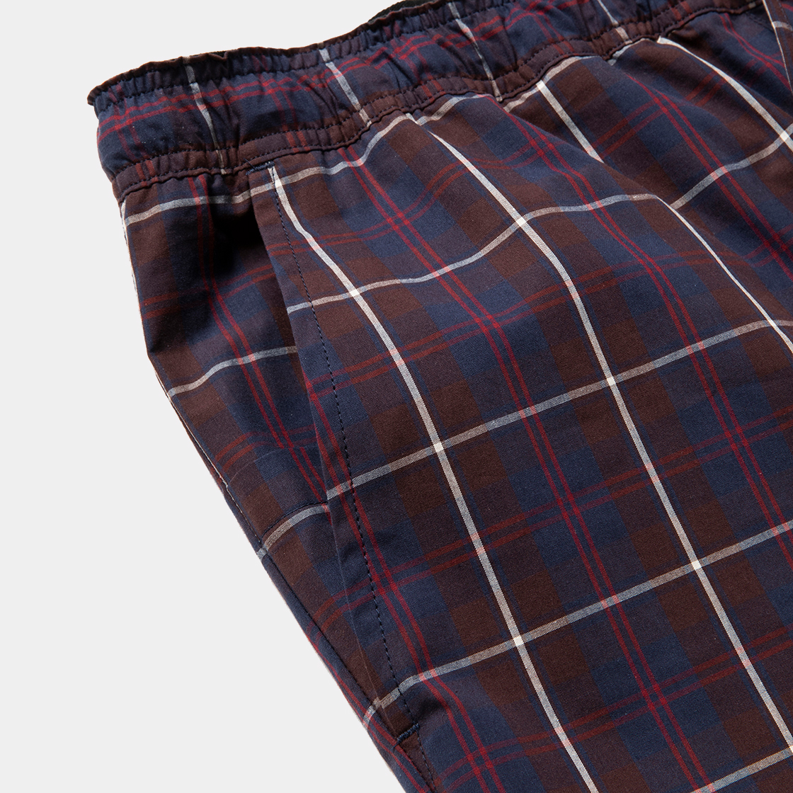 Cotton Check Sleeping PT / Navy×White