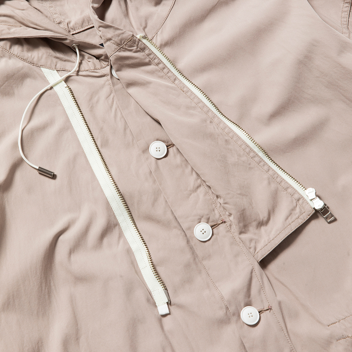 Trinity Cloth Shirt Hoodie / Pink Beige