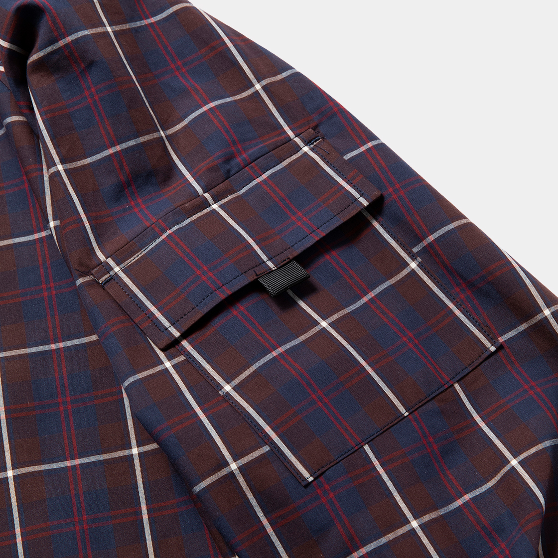 Cotton Check Overlap SH / Navy×White